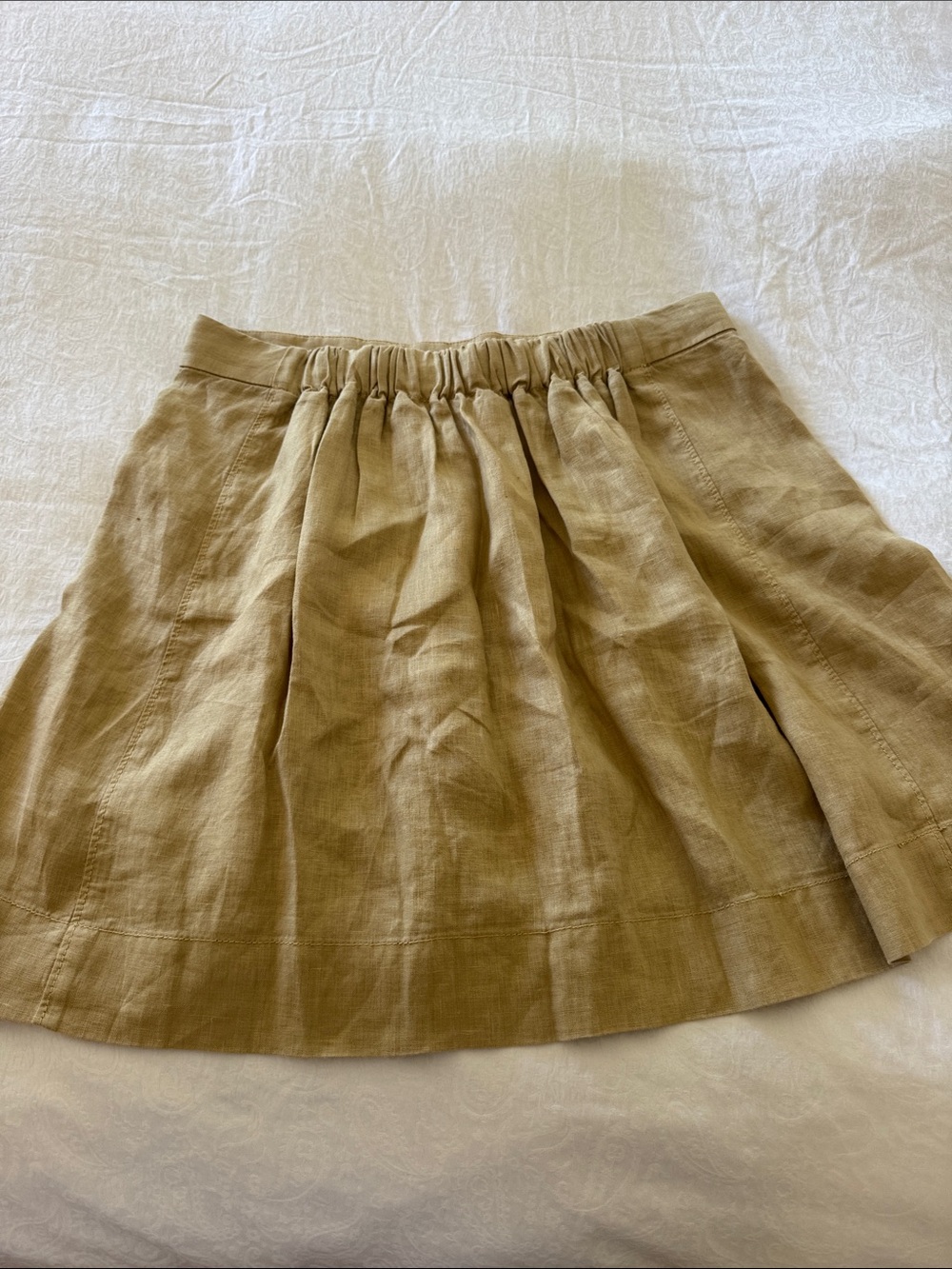 J. Crew Khaki Linen Drawstring Skirt - Picture 2 of 2